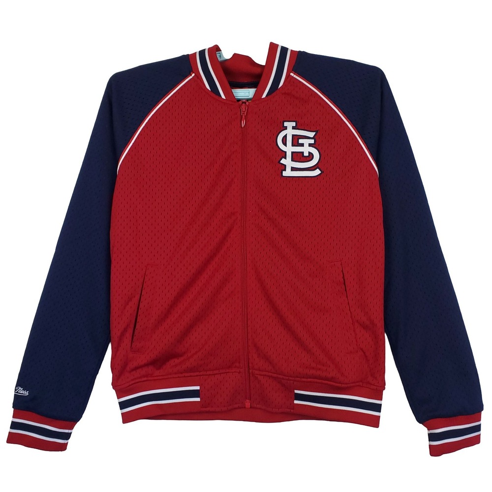 STL Cardinals Mitchell & Ness Small Womens Jersey Varsity Jacket Red Navy New